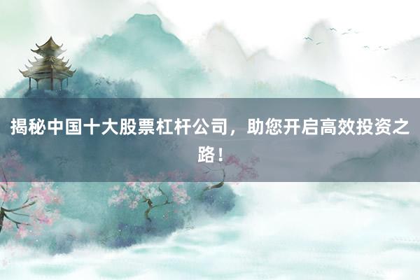 揭秘中国十大股票杠杆公司，助您开启高效投资之路！