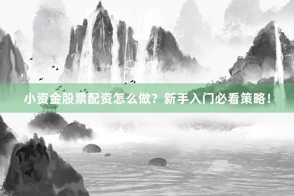 小资金股票配资怎么做？新手入门必看策略！