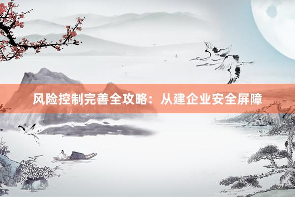风险控制完善全攻略：从建企业安全屏障