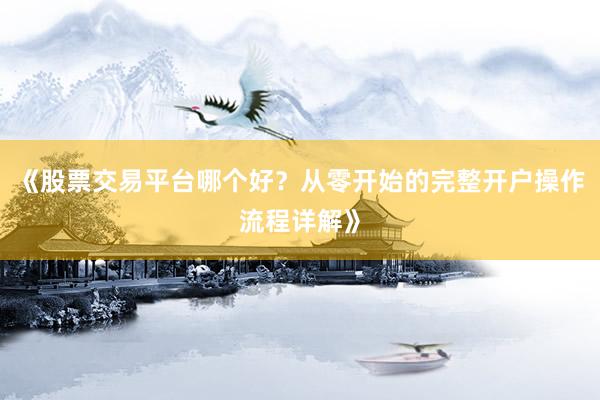 《股票交易平台哪个好？从零开始的完整开户操作流程详解》