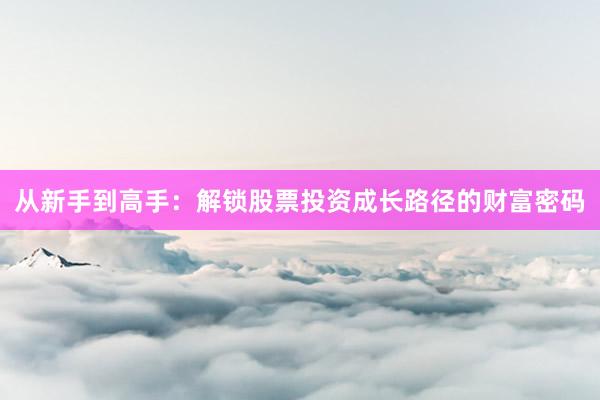 从新手到高手：解锁股票投资成长路径的财富密码