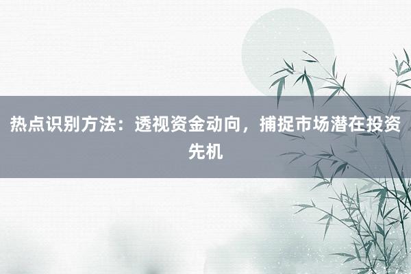 热点识别方法：透视资金动向，捕捉市场潜在投资先机