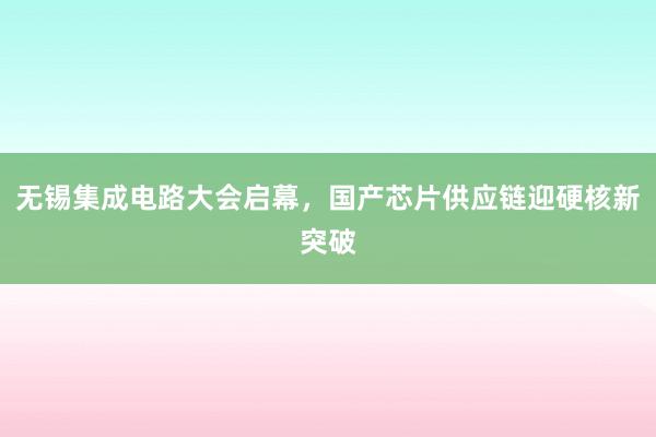 无锡集成电路大会启幕，国产芯片供应链迎硬核新突破
