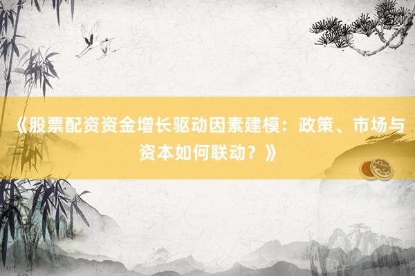 《股票配资资金增长驱动因素建模：政策、市场与资本如何联动？》