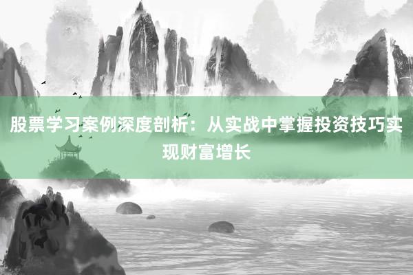 股票学习案例深度剖析：从实战中掌握投资技巧实现财富增长