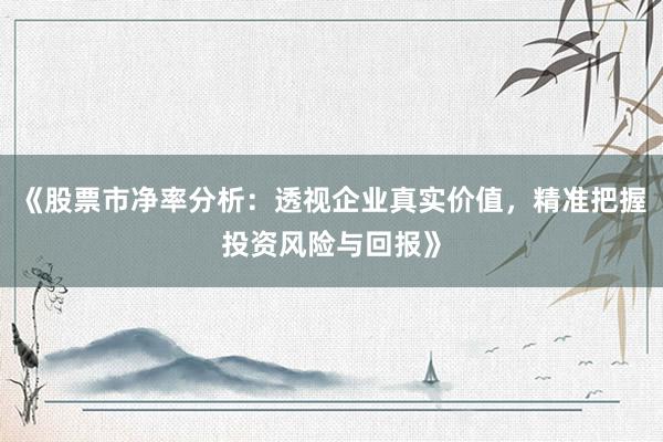 《股票市净率分析：透视企业真实价值，精准把握投资风险与回报》